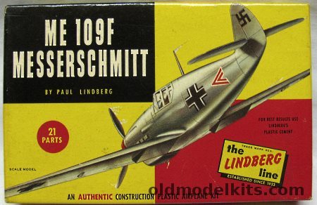 Lindberg 1/72 Messerschmitt Me-109F - Bf-109F - With Swastikas, 407-29 plastic model kit